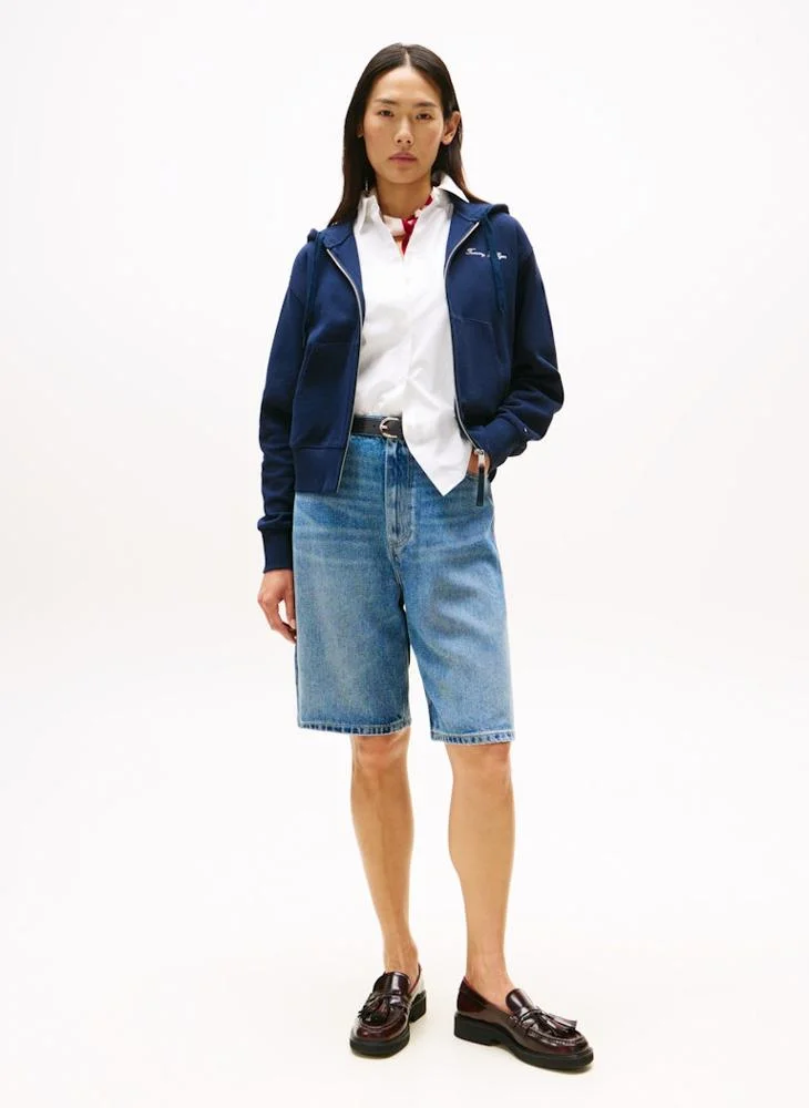 TOMMY HILFIGER SCRIPT REG PIQUE ZIP-UP HOODIE
