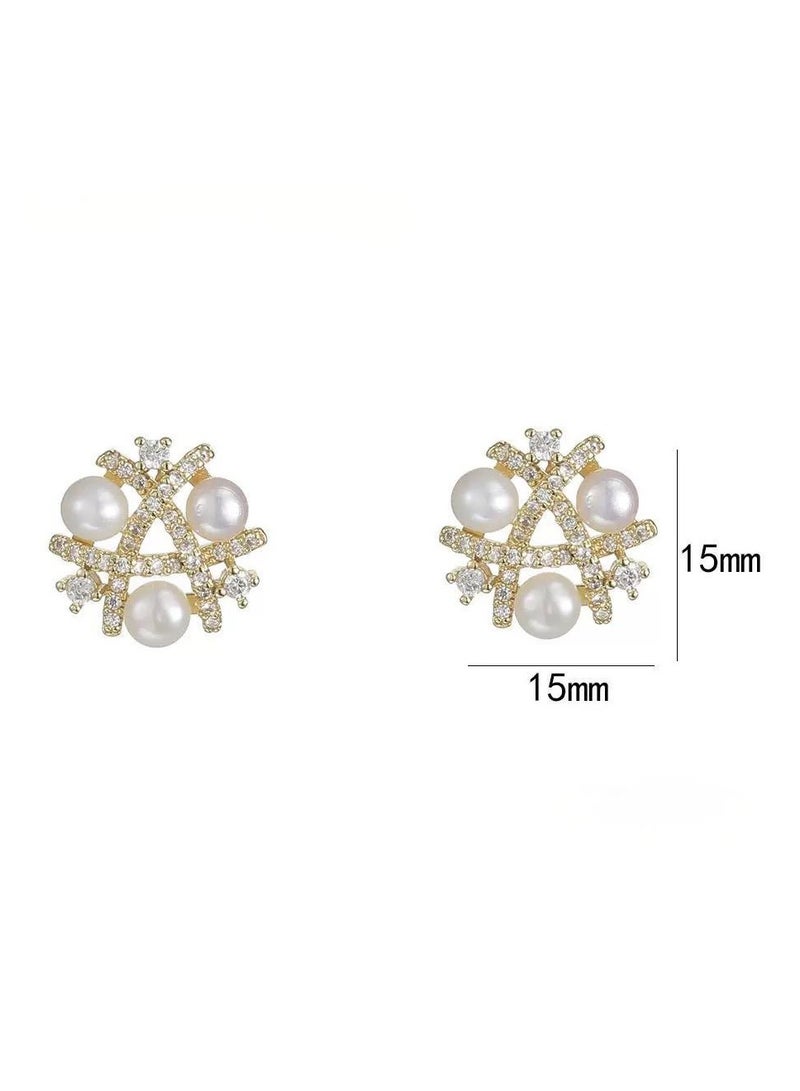 KELIO French Style 925 Sterling Silver, Natural Freshwater Real Pearl Earrings - Image 4