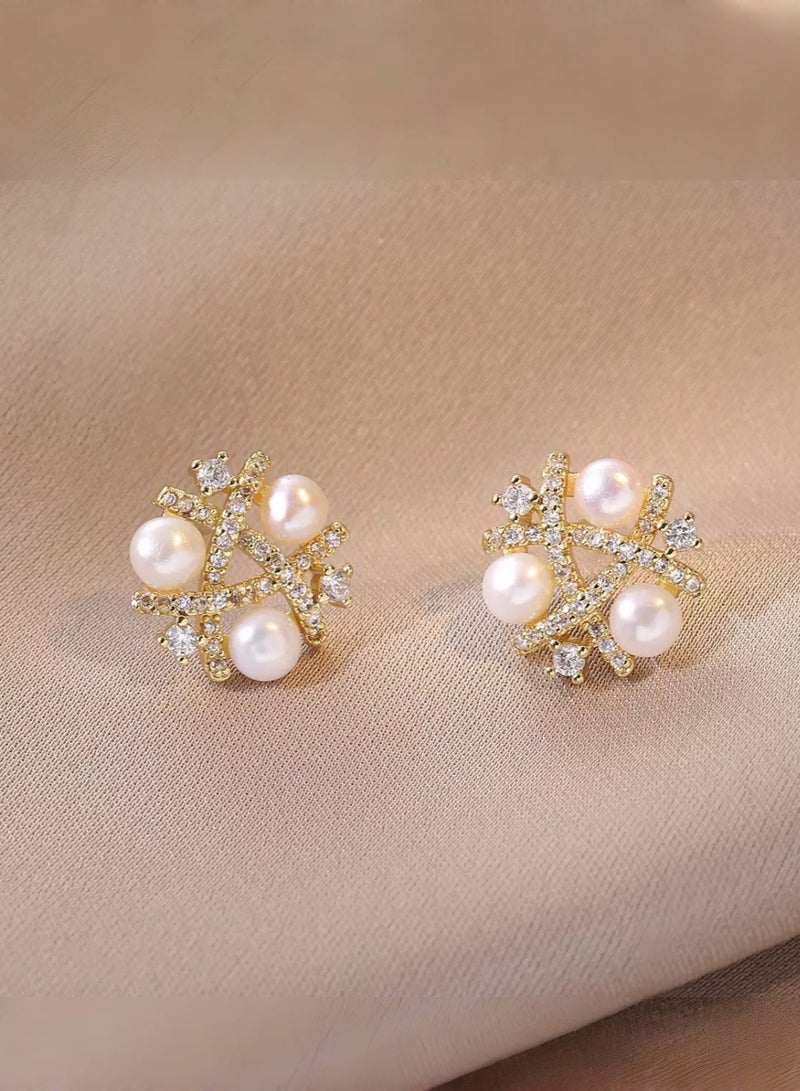 KELIO French Style 925 Sterling Silver, Natural Freshwater Real Pearl Earrings - Image 2