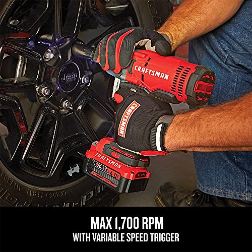 CRAFTSMAN V20 RP 1/2 inch Cordless Impact Wrench Kit, Brushless, 4Ah Battery and Charger Included (CMCF900M1) - Image 4