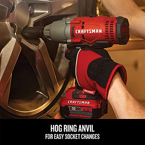 CRAFTSMAN V20 RP 1/2 inch Cordless Impact Wrench Kit, Brushless, 4Ah Battery and Charger Included (CMCF900M1) - Image 5