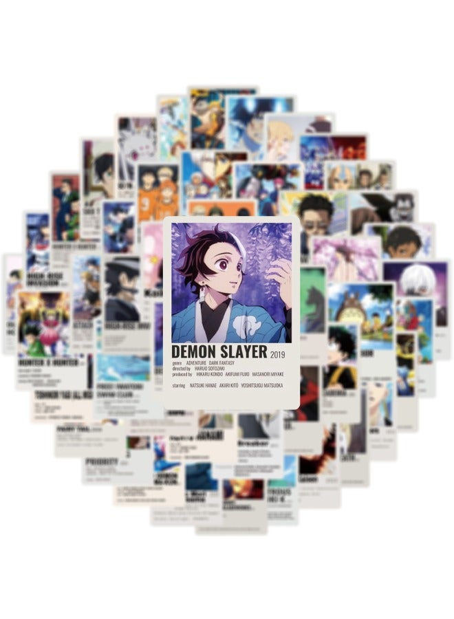 50-Piece Anime Collection Waterproof Sticker Set, Literary Poster Type Sticker, HD Fine Color Printing, for Laptop,Skateboard, Water Bottles,Computer,Phone,Guitar, Stickers for Kids Teens Adult  - Image 4
