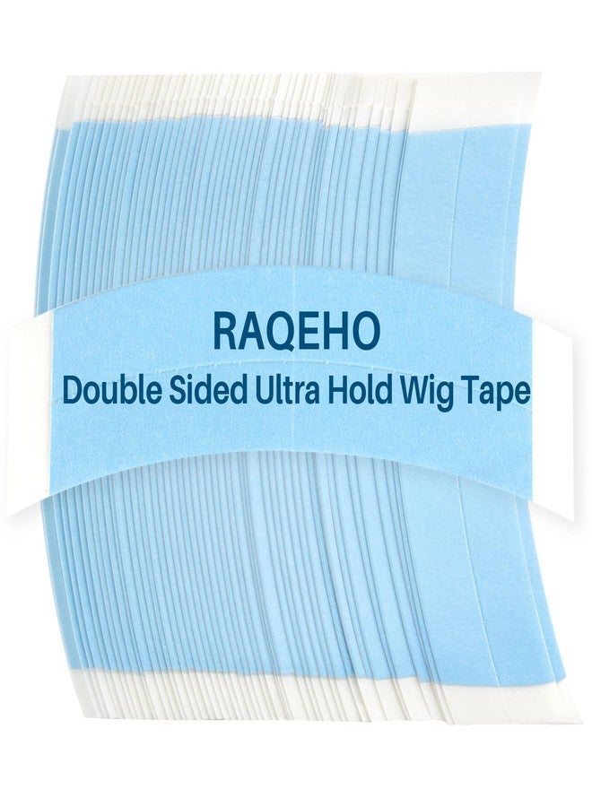 RAQEHO 50PCS Wig Tape - Double Sided Ultra-Hold Lace Front Tape, Strong Sticky Waterproof ToupeeTape Replacement, Ultra-Thin Wig Glue Strip for Lace Wigs, Hairpiece Hair Extensions - Image 1