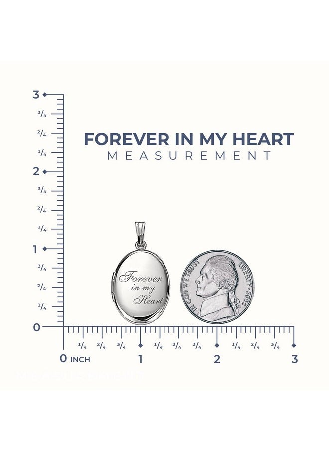 PicturesOnGold.com Sterling Silver Oval Forever In My Heart Locket With 18 Inch Chain  - Image 4
