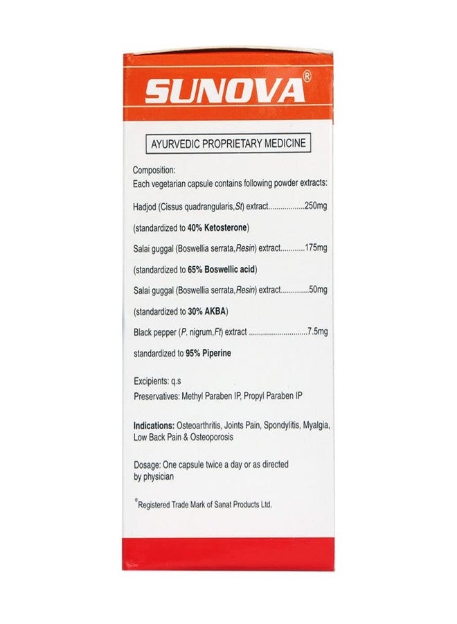 SUNOVA Joint Care Capsules, A Joint Health Support Supplement Made with Boswellia Serrata Extract and 30% AKBA for Strengthening Bones and Relieving Joint Discomfort, 60 Veg Capsules x Pack of 3 - Image 3
