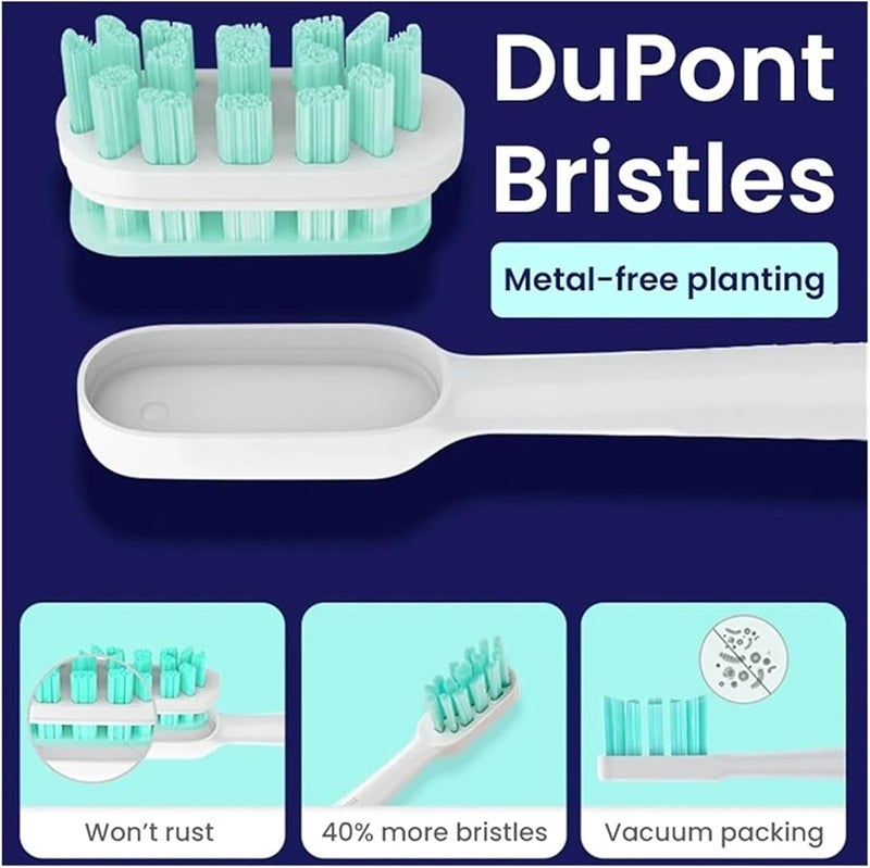 Replacement Brush Heads Compatible for Mijia T300 T500 T700 Sonic Electric Toothbrush 5 Blue 5 White - Image 5