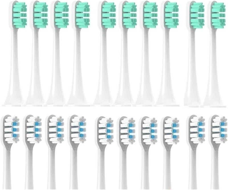 Replacement Brush Heads Compatible for Mijia T300 T500 T700 Sonic Electric Toothbrush 5 Blue 5 White - Image 2