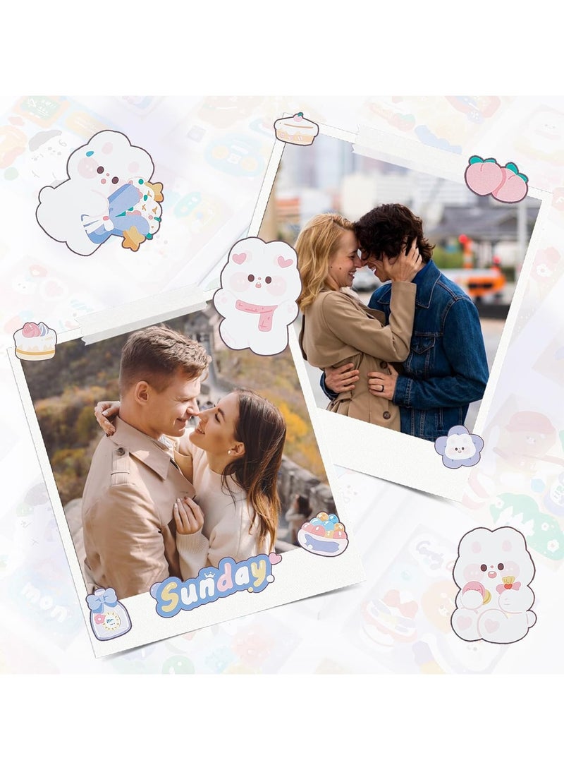 SYOSI مجموعة ملصقات ديكو لدفتر القصاصات 4 ورقات، ملصقات حيوانات لاصقة ذاتياً، لتزيين دفاتر الملاحظات وحرف الزينة (100 قطعة) - Image 5