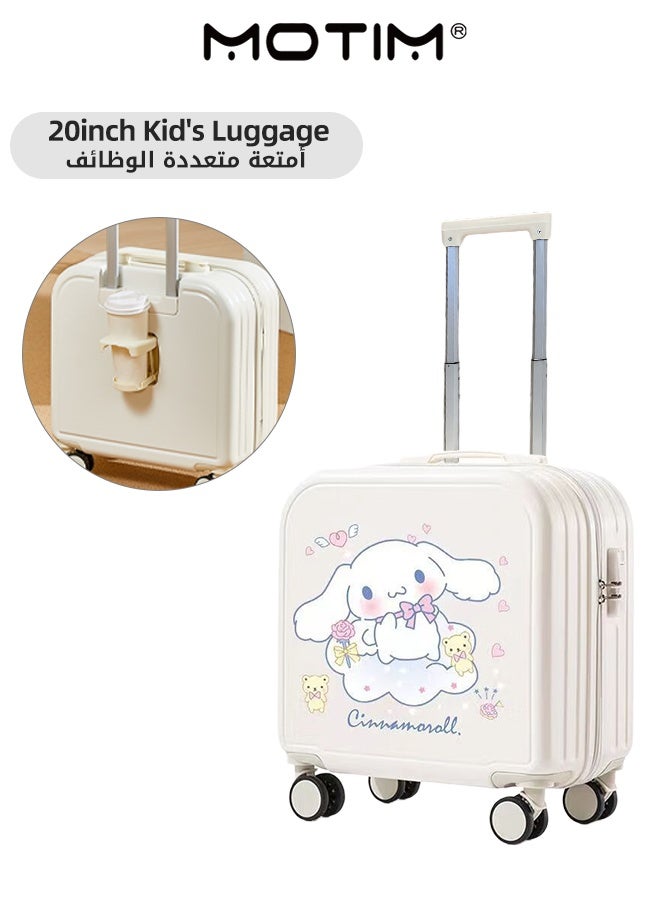 Motim 20 INCH Kid's Travel Luggage with Cup Holder Hardshell Lightweight Carry-On Luggage with Spinning Wheels Smooth Zipper TSA Lock & Soft Handles for School Outdoor Travel - Image 1