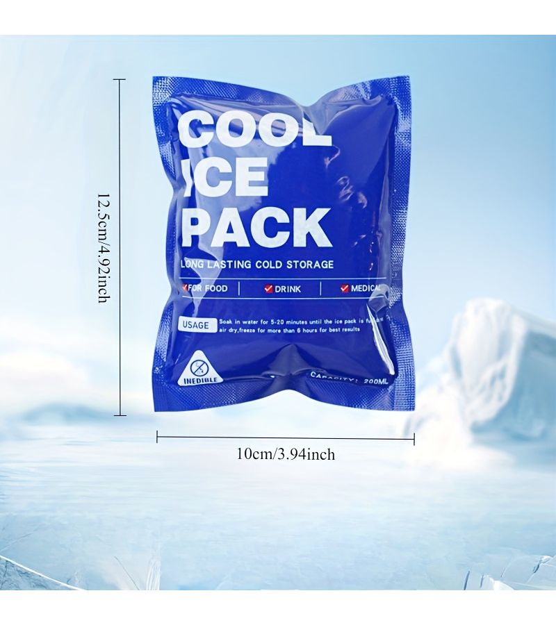 4pcs Reusable Portable Self Absorbent Ice Bag 200ml Leak Proof Cooling Bag For Food Preservation And Transportation Portable Freezer Block Cooler Suitable For Outdoor Camping And Picnics RV Travel Refrigerator Ice Packs - Image 2