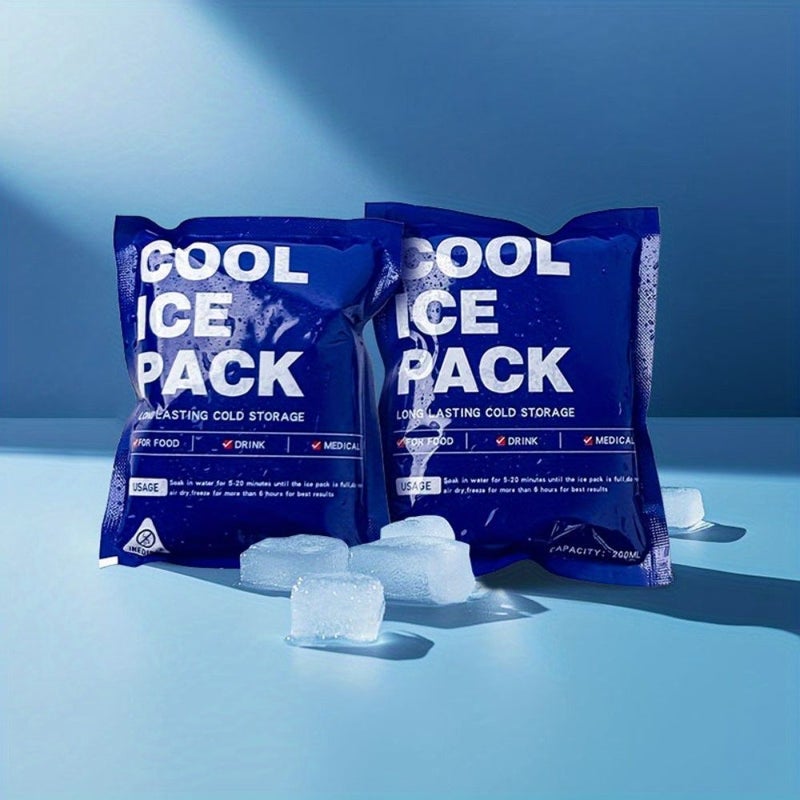 4pcs Reusable Portable Self Absorbent Ice Bag 200ml Leak Proof Cooling Bag For Food Preservation And Transportation Portable Freezer Block Cooler Suitable For Outdoor Camping And Picnics RV Travel Refrigerator Ice Packs - Image 1