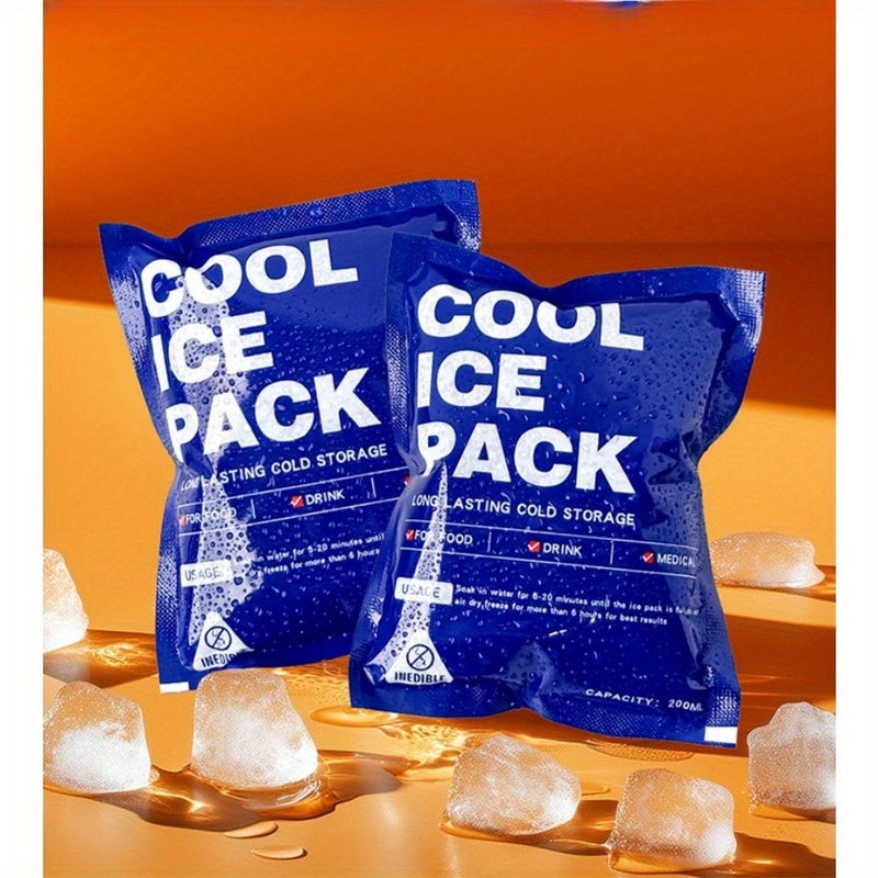 4pcs Reusable Portable Self Absorbent Ice Bag 200ml Leak Proof Cooling Bag For Food Preservation And Transportation Portable Freezer Block Cooler Suitable For Outdoor Camping And Picnics RV Travel Refrigerator Ice Packs - Image 4