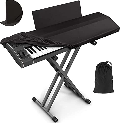 YL traV 61 Keys Piano Keyboard Dust Cover with Music Stand Opening for Digital Electronic Piano(61,Black) - Image 1