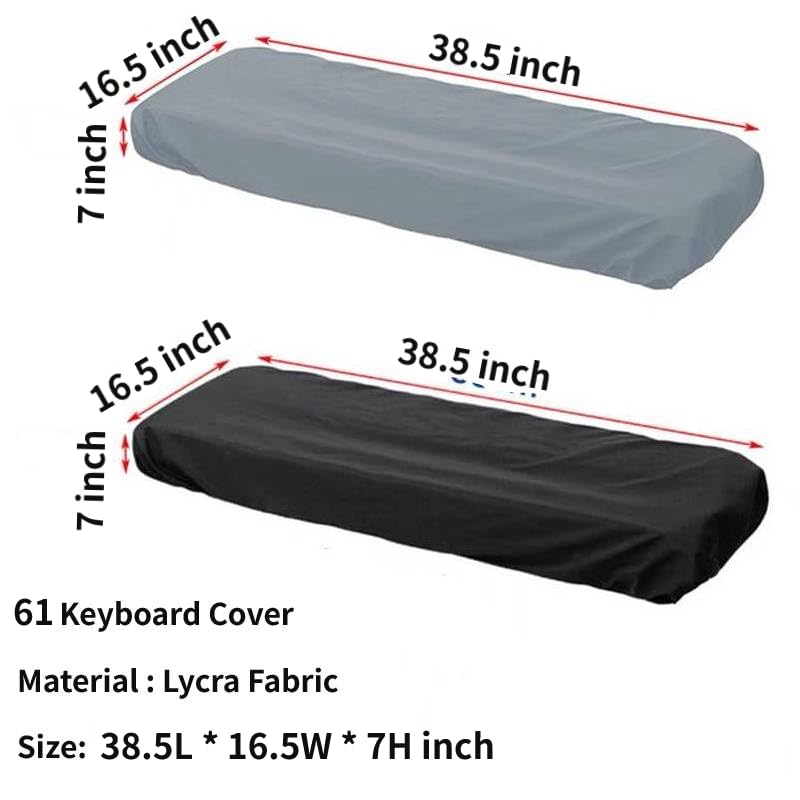 YL traV 61 Keys Piano Keyboard Dust Cover with Music Stand Opening for Digital Electronic Piano(61,Black) - Image 2
