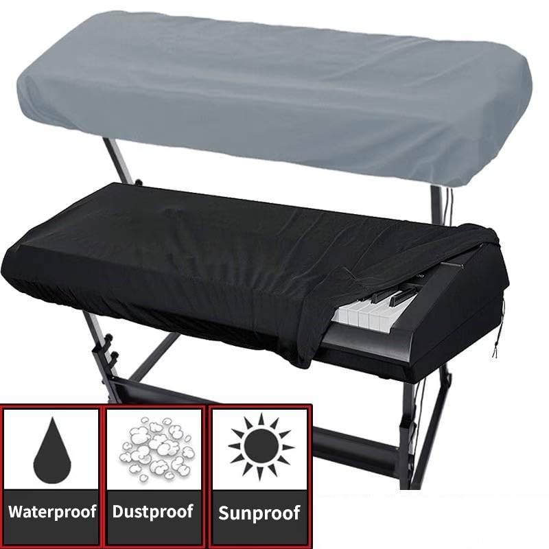 YL traV 61 Keys Piano Keyboard Dust Cover with Music Stand Opening for Digital Electronic Piano(61,Black) - Image 3