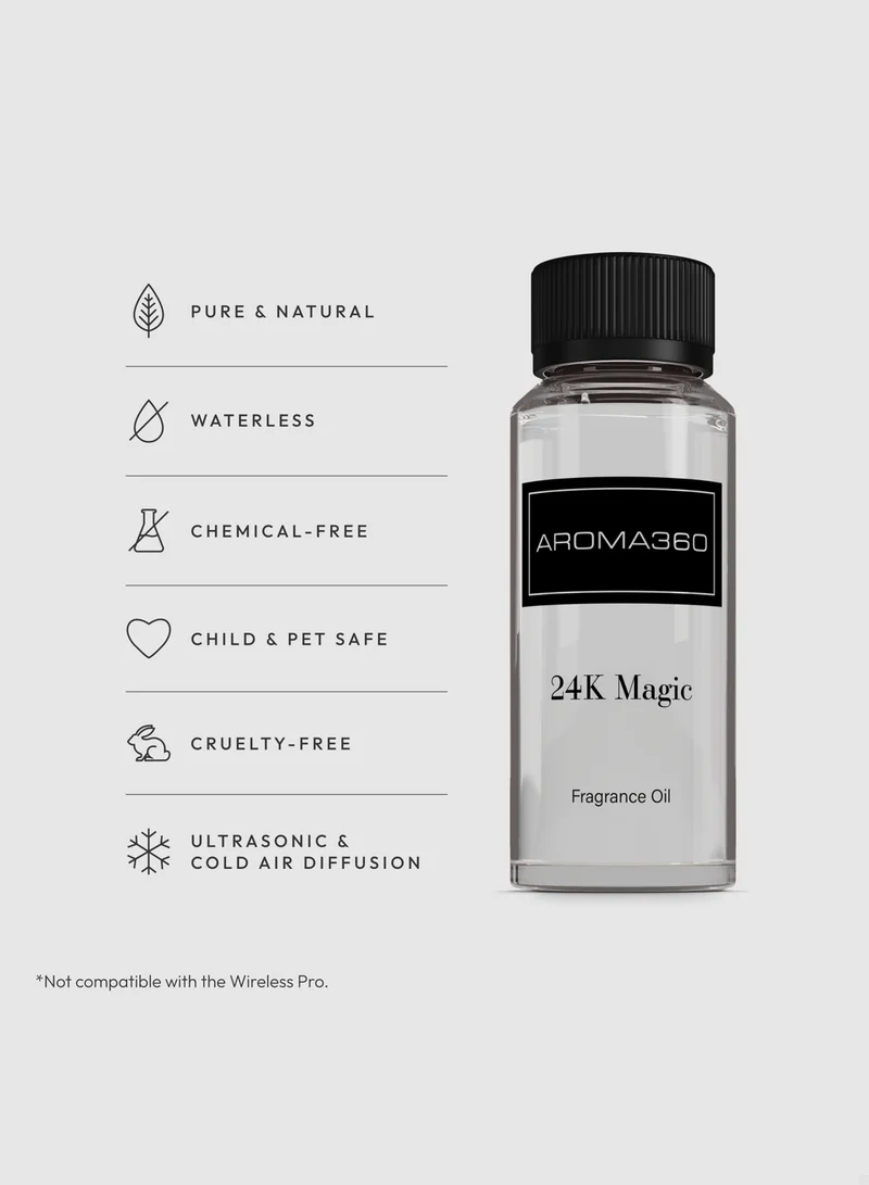 AROMA360 24K Magic Fragrance Oil Blend - Hotel Inspired for Luxury Essential Oil Diffusers - Aromatherapy Scent Diffuser Oil - Bergamot, Lemon, and Lemongrass