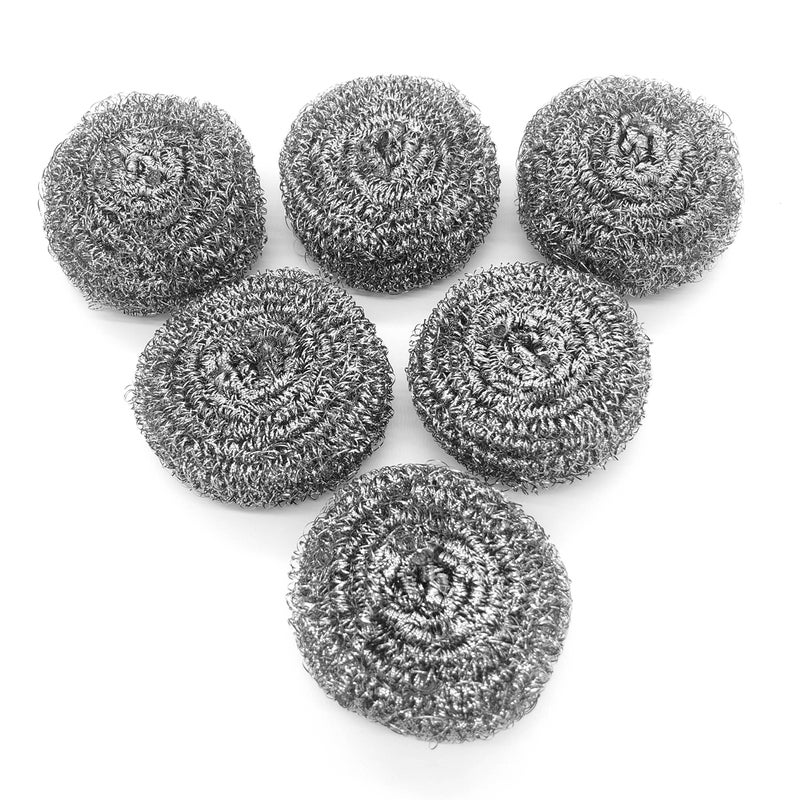 KTOJOY 6 Pack Stainless Steel Wool Scrubber, Scrubbing Scouring Pad, Steel Wool Scrubber for Kitchens, Bathroom and More - Image 1