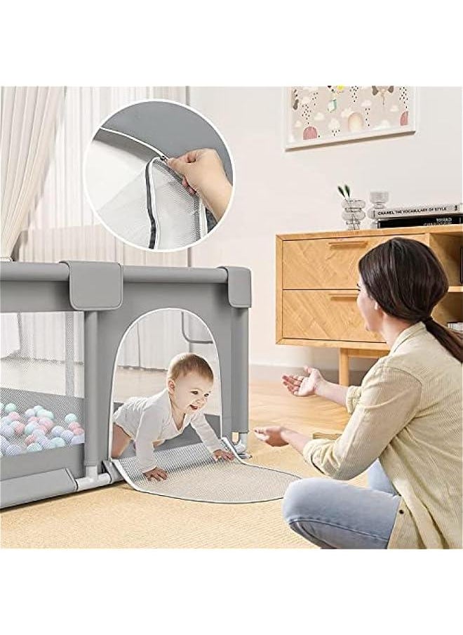 Gonice Baby Playpen, 200 * 180cm Playpen for Toddlers, with Door and Suction Cup, Baby Safe Activity Center, Large Playpen, Baby Bumper Foam Playpen with Breathable Mesh, Safe Playpen for Toddlers  - Image 3