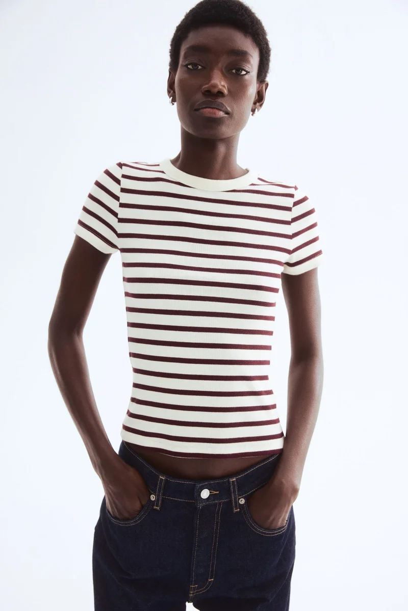 اتش اند ام Ribbed T-shirt