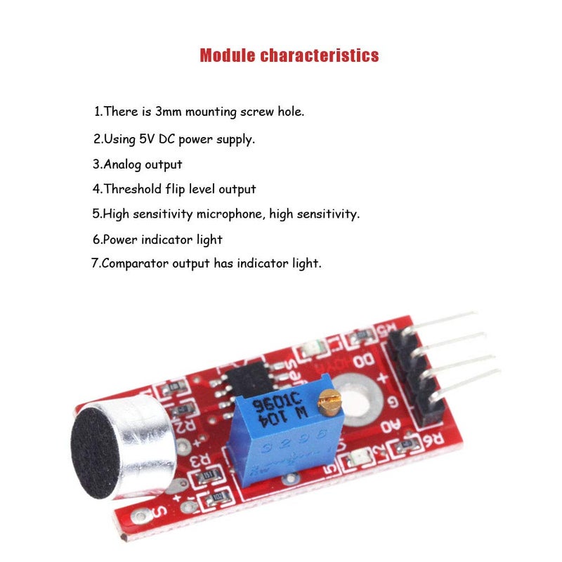Comidox 3Pcs High Sensitivity Microphone Sensor AVR PIC Sound Detection Module for Arduino - Image 3