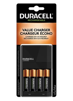 Duracell - Battery Charger with 4 AA Batteries  - charger for AA and AAA batteries
