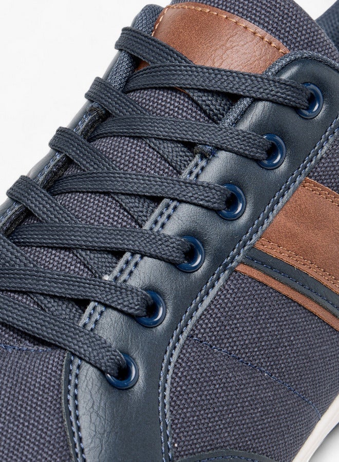 LBL by Shoexpress Panelled Sneakers with Lace-Up Closure - Image 4