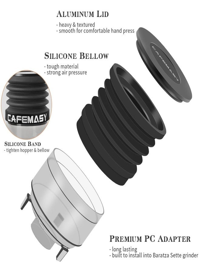 CAFEMASY Coffee Grinder Cleaning Tools Single Dose Hopper and Silicone Bellows Clear PC Advanced Add-On Part Compatible with Baratza Sette Grinder - Image 4
