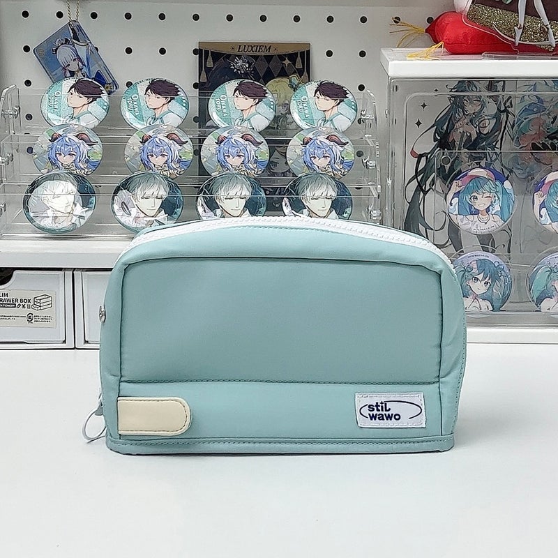 Japanese-Style Minimalist Pink Girly Folding Pencil Case, High-Capacity Stationery Bag for Middle and High School Girls with a High Aesthetic Appeal - Image 5