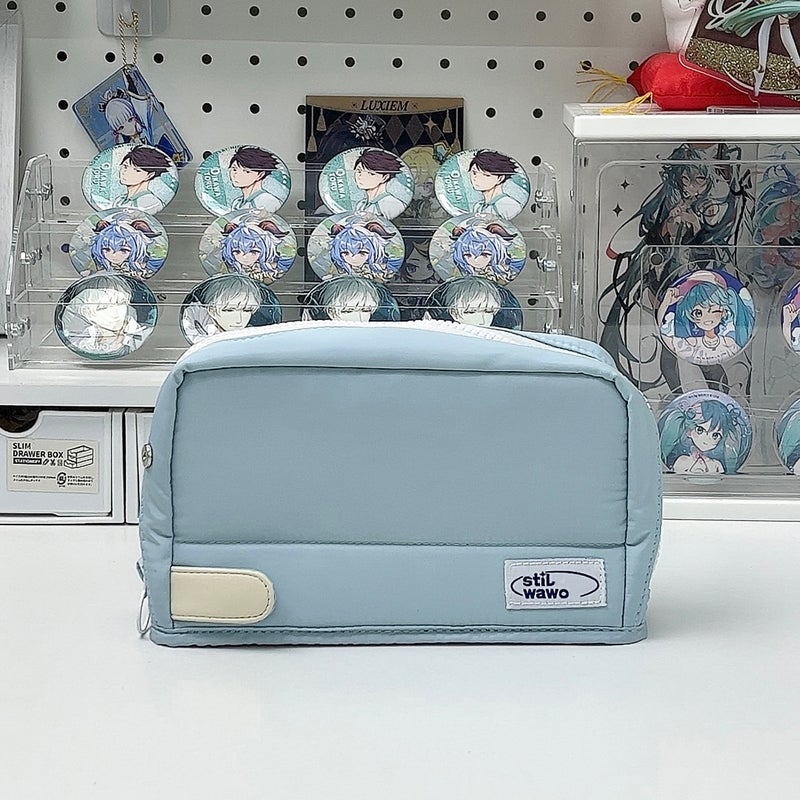 Japanese-Style Minimalist Pink Girly Folding Pencil Case, High-Capacity Stationery Bag for Middle and High School Girls with a High Aesthetic Appeal - Image 2