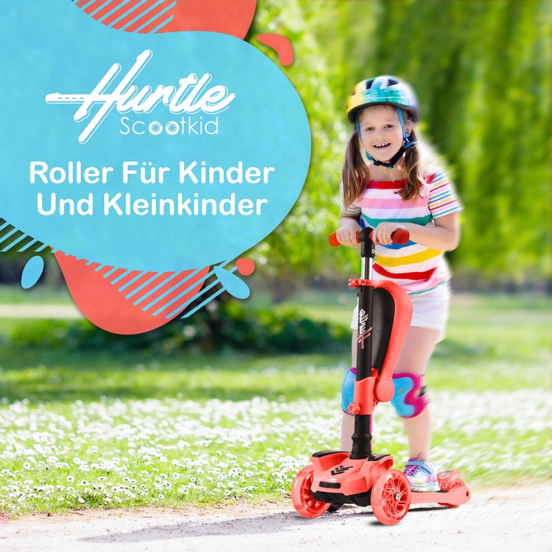 Hurtle Serenelife Kids Scooter, 3 Wheel Scooter for Kids, Foldable Kick Scooter for Child & Toddlers Ages 3-12, Adjustable Height and LED Light Up Wheels - Image 2