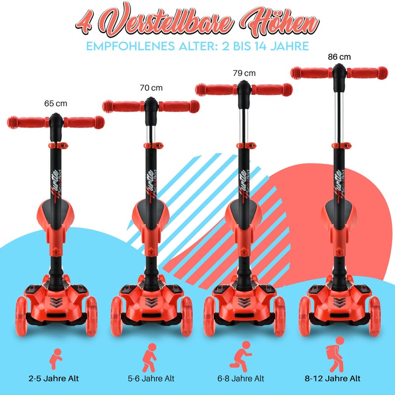 Hurtle Serenelife Kids Scooter, 3 Wheel Scooter for Kids, Foldable Kick Scooter for Child & Toddlers Ages 3-12, Adjustable Height and LED Light Up Wheels - Image 5