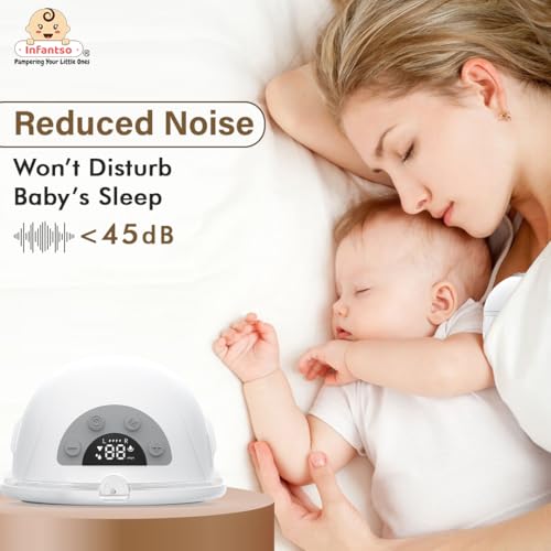 Infantso COMFIT Smart (Digitally OR Mobile App-Controlled) Wearable Compact / Sleek / Portable Breast Pump electrical, Hands-Free Electric Breast Pump for Feeding Mothers with 3-Phase Pumping, 9 Suction Levels, Smart LED Display, Quiet Operation, 180ml Leak-Proof milk Collector, Type-C Rechargeable Battery, FREE Care Package, (1 year Warranty) - Image 5
