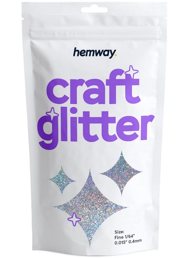 هيمواي Craft Glitter 100G / 3.5Oz رقائق لامعة للفنون والحرف البهلوانات الراتنج الايبوكسي سجل القصاصات زجاج المدارس ورقة زينة الهالوين الجميلة (1/64 0.015 0.4 مم) فضية ثلاثية الأبعاد - Image 1