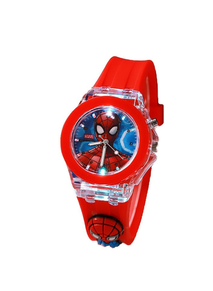 EzzySo - Children's Cartoon Light-Emitting Watch Marvel Spider-Man Boys And Girls With LCD Display Flashing Light Electronic Toy Watch - Image 1