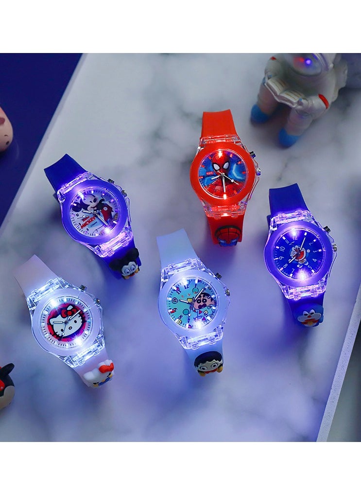 EzzySo - Children's Cartoon Light-Emitting Watch Marvel Spider-Man Boys And Girls With LCD Display Flashing Light Electronic Toy Watch - Image 1
