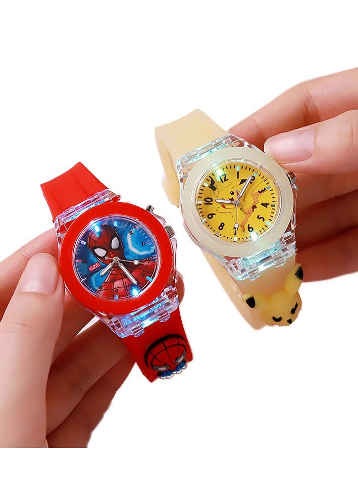 EzzySo - Children's Cartoon Light-Emitting Watch Marvel Spider-Man Boys And Girls With LCD Display Flashing Light Electronic Toy Watch - Image 1