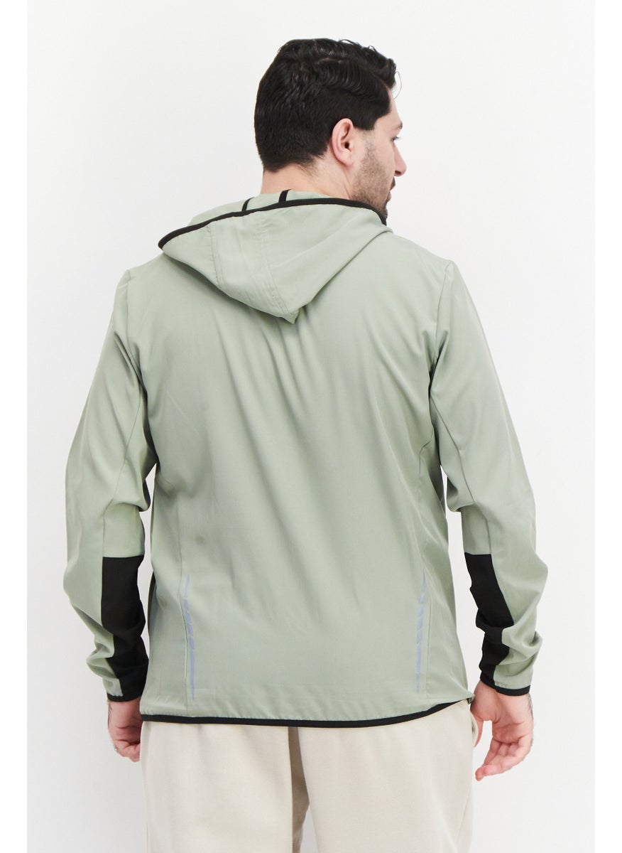RBX Men Sportswear Fit Long Sleeve Hooded Training  Sweatshirt, Sage  - Image 2