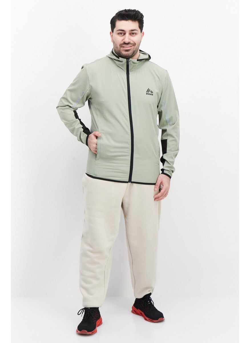 RBX Men Sportswear Fit Long Sleeve Hooded Training  Sweatshirt, Sage  - Image 4