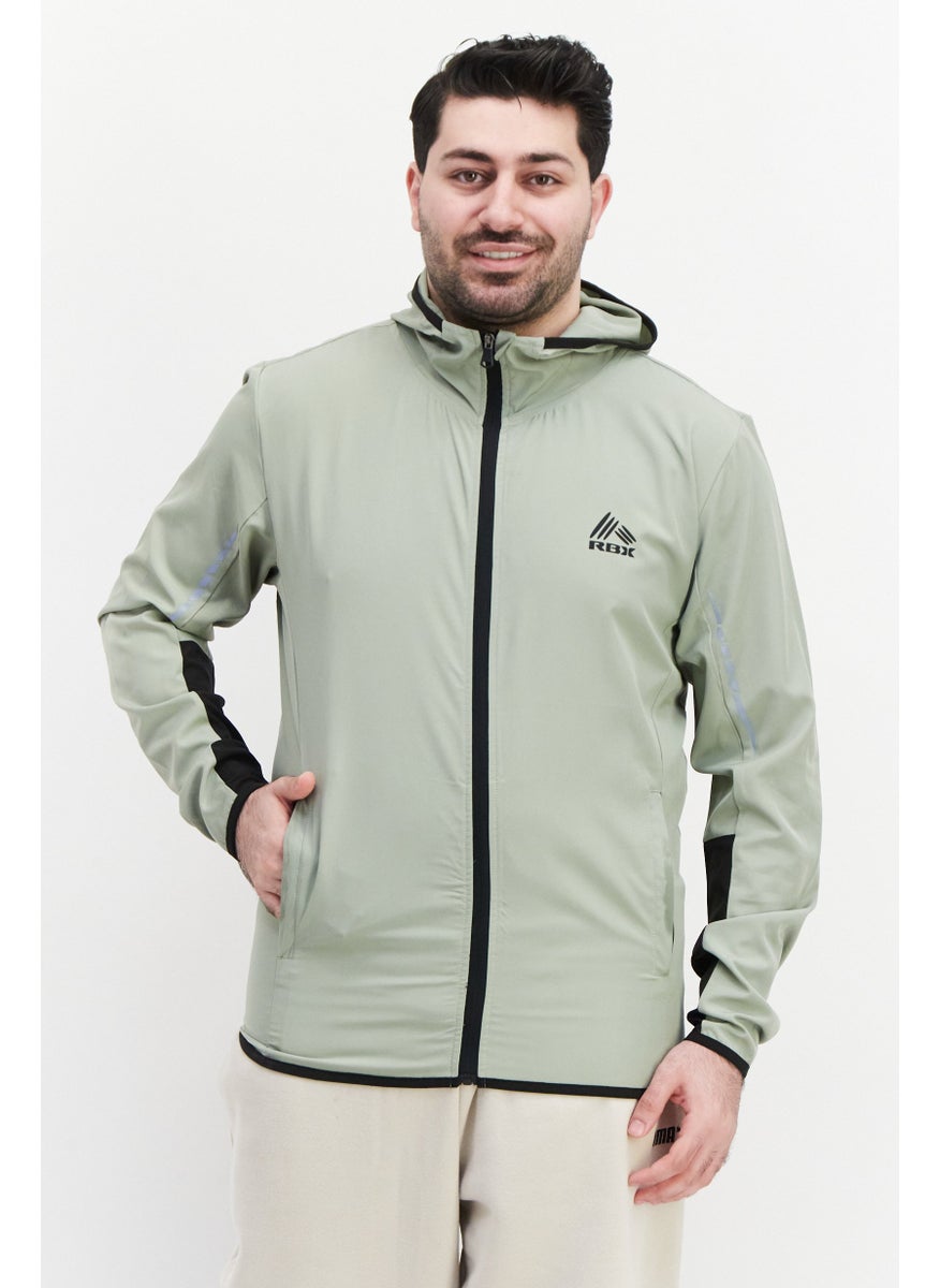 RBX Men Sportswear Fit Long Sleeve Hooded Training  Sweatshirt, Sage  - Image 1