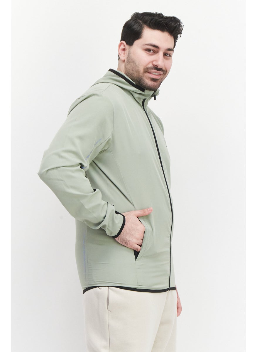 RBX Men Sportswear Fit Long Sleeve Hooded Training  Sweatshirt, Sage  - Image 3