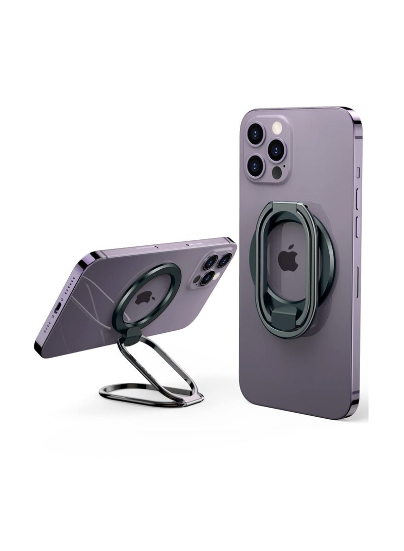 SYOSI Mag Safe Phone Ring Holder 360 Degree Rotation Metal Finger Grip Adjustable Magnetic Kickstand and Removable Phone Grip Compatible with Wireless Charging for iPhone 15  14 13 12 Series Black - Image 1