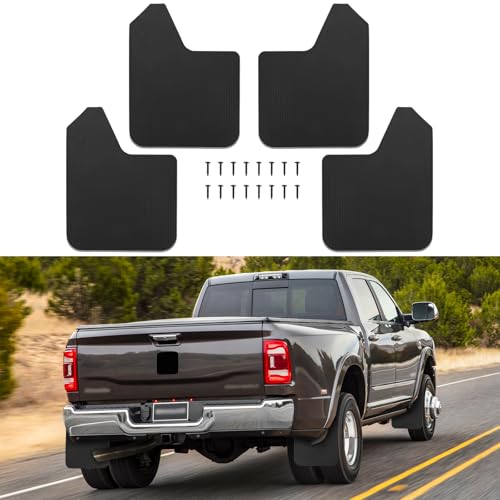 keepdsgn 4PCS Universal Mud Flaps for Pickup Trucks Vehicles Mudguard Splash Guards Front and Rear Set Flexible and Bendable Mudflaps Dirty Traps Fender Flares Compatible with Dodge Ram Ford GMC Toyota Tacoma - Image 1