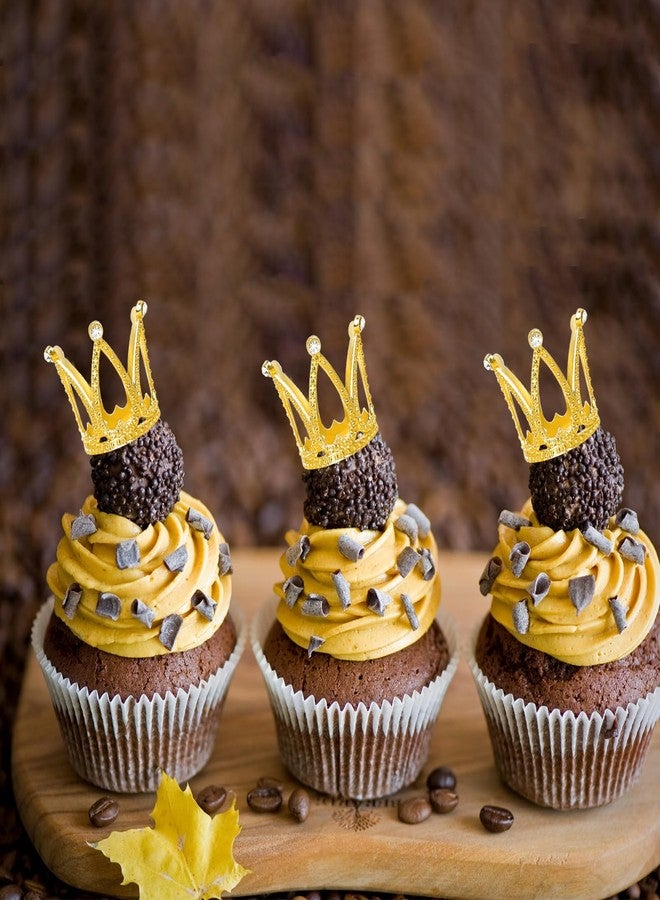 LAPOHI 9-Piece Gold Mini Crown Cake Toppers - Cute Queen/Princess Small Crowns, Ideal Cupcake Toppers for Birthdays, Princess-Themed Parties & Cake Decoration - Image 3