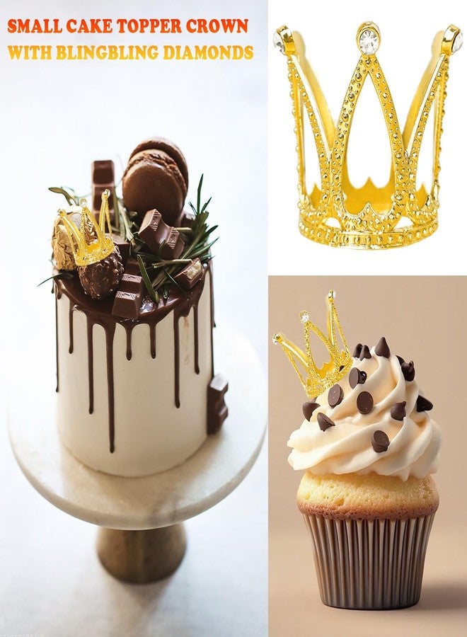 LAPOHI 9-Piece Gold Mini Crown Cake Toppers - Cute Queen/Princess Small Crowns, Ideal Cupcake Toppers for Birthdays, Princess-Themed Parties & Cake Decoration - Image 5
