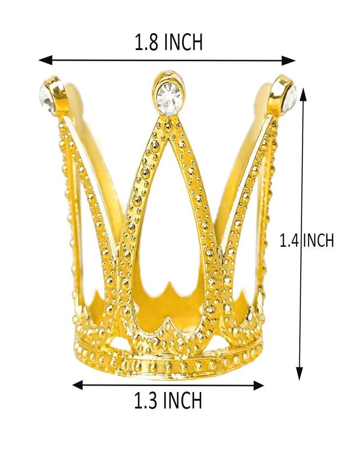 LAPOHI 9-Piece Gold Mini Crown Cake Toppers - Cute Queen/Princess Small Crowns, Ideal Cupcake Toppers for Birthdays, Princess-Themed Parties & Cake Decoration - Image 2