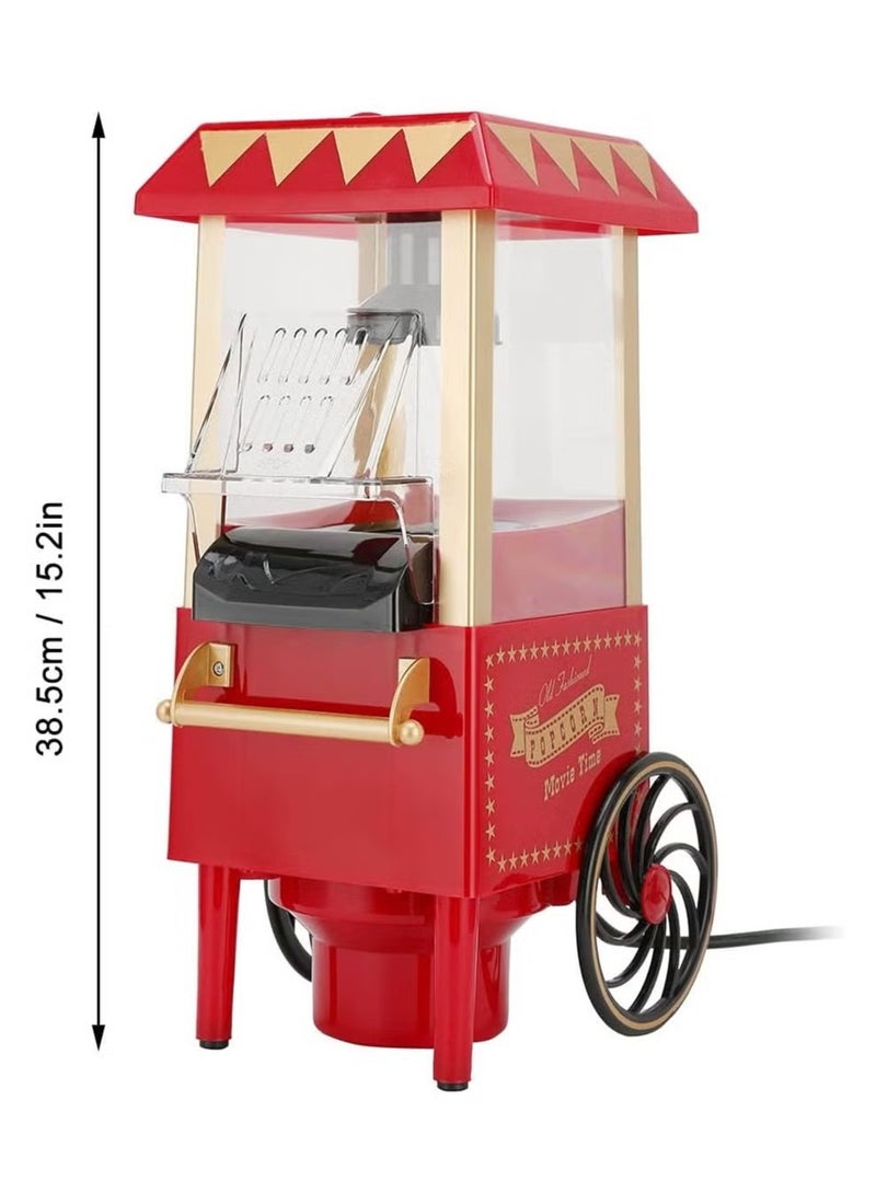 TIGER Mini Popcorn Maker | Automatic Popcorn Machine | Red Retro Model Popcorn Maker Household Hot-Air Popcorn Machine | Electric Popcorn Popper Corn Popper for Home Party/Movie Nights/Birthday Gift (UK)  - Image 5