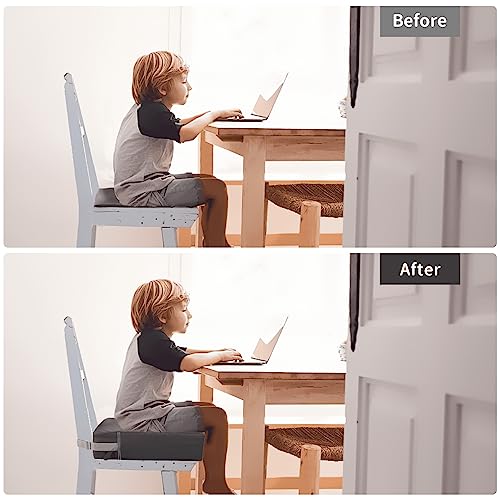 KOXUIUF Toddler Booster Seat for Dining Table, Washable Thick Strong Support Portable Booster Chair for Toddlers Eating, Easy Cleaning Booster Seat Cushion Detachable with Adjustable Straps (Dark Grey) - Image 3