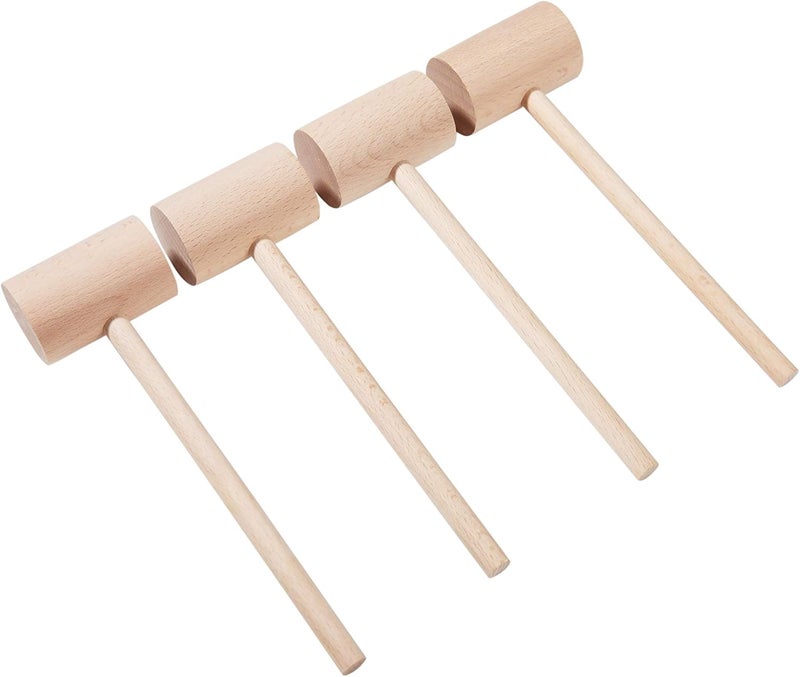 TDOCK 4Pcs Wooden Hammers, Natural Hardwood Crab Lobster Seafood Mallets - Image 5