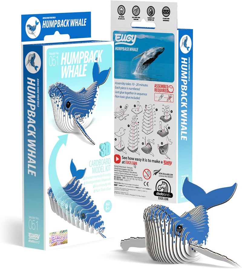 EUGY 051 Humpback Whale Eco-Friendly 3D Paper Puzzle [New Seal] - Image 4