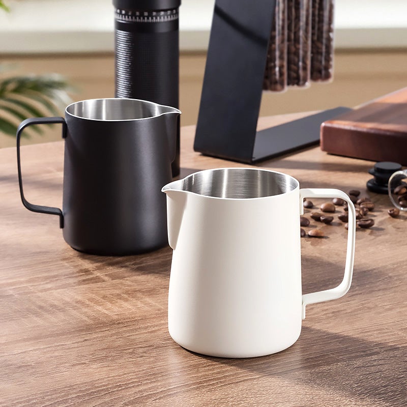 900ml Stainless Steel Latte Art Milk Pitcher, Pointed Spout for Frothing, Double V Spout, 304 Stainless Steel for Coffee Barista - Image 1